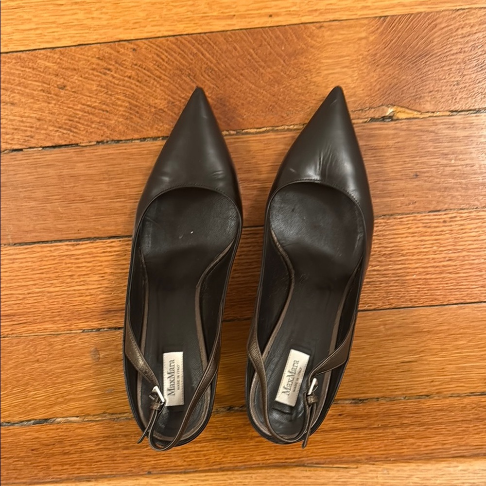 Max Mara Black Heels with Slingback Strap